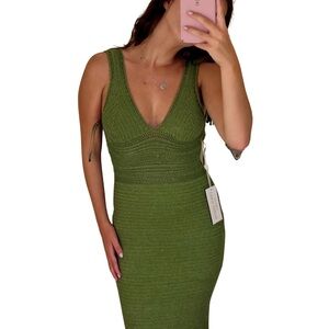 Torn by Ronny Kobo Green Knit Dress